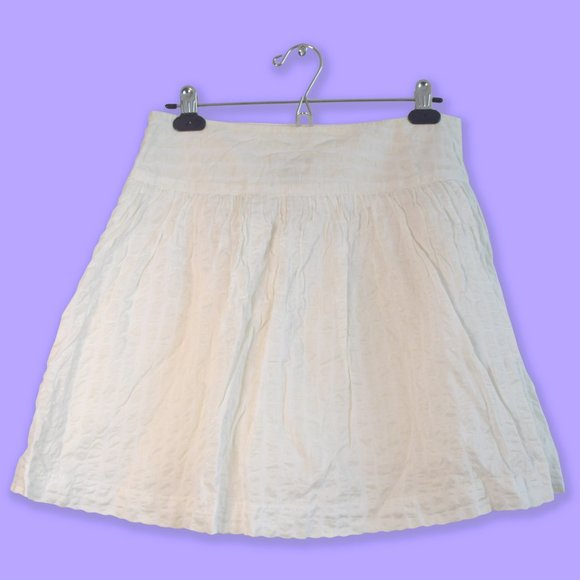 Calvin Klein Dresses & Skirts - Vintage CALVIN Klein White Stripe Pattern Circle Mini Skirt